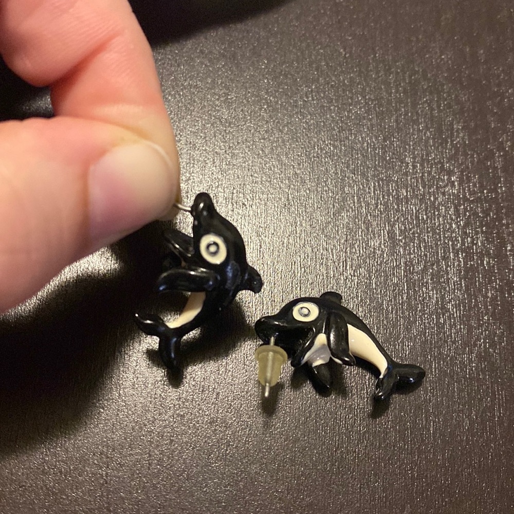 Whale or a dolphin earrings